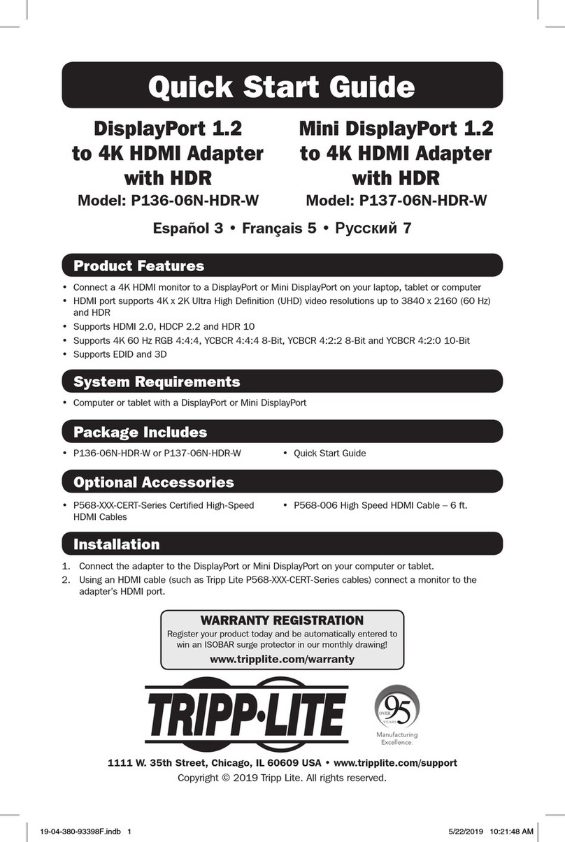 Tripp Lite P136-06N-HDR-W quick start guide