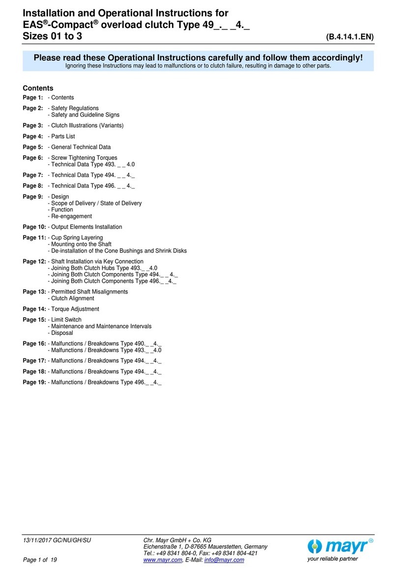 Mayr EAS-Compact 49 Series Installation and operational instructions