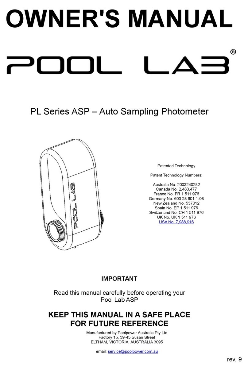 POOL LAB ASP PL Series owner's manual