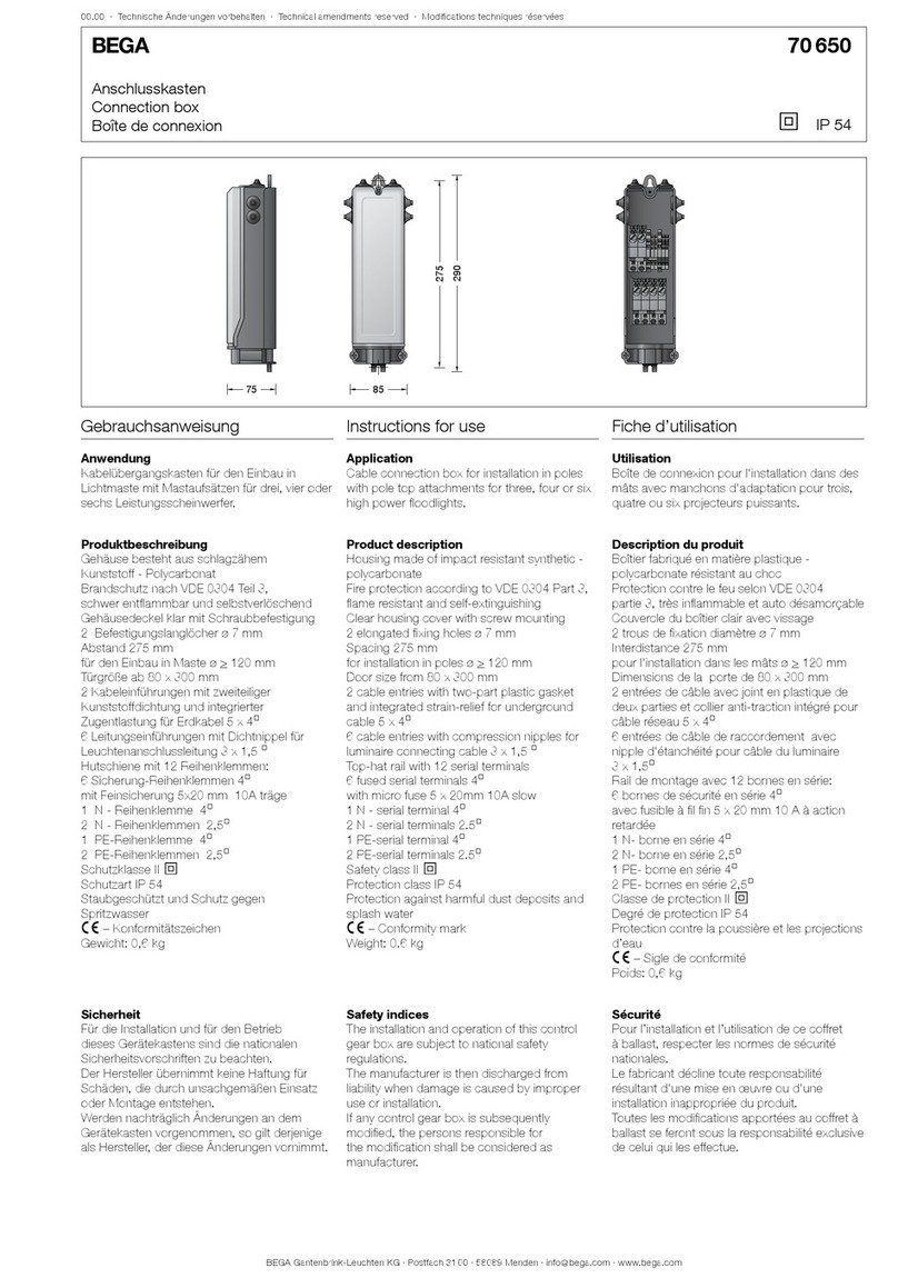 BEGA 70 650 Instructions for use