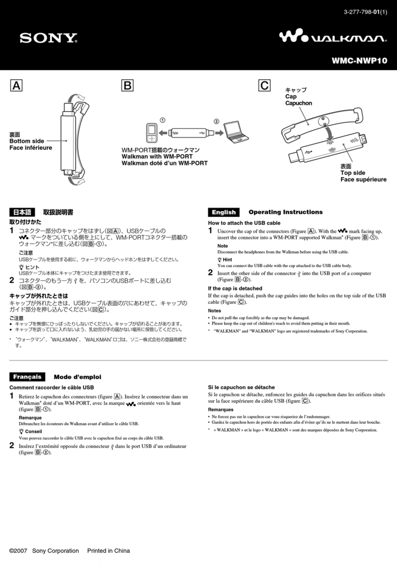 Sony WALKMAN WMC-NWP10 User manual