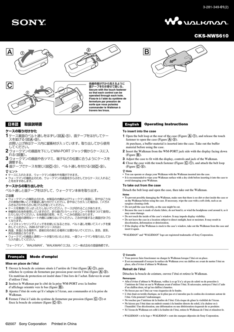 Sony WALKMAN CKS-NWS610 operating instructions