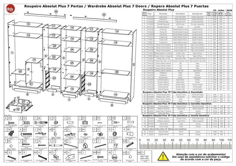 THB Wardrobe Absolut Plus 7 Doors Assembly instructions