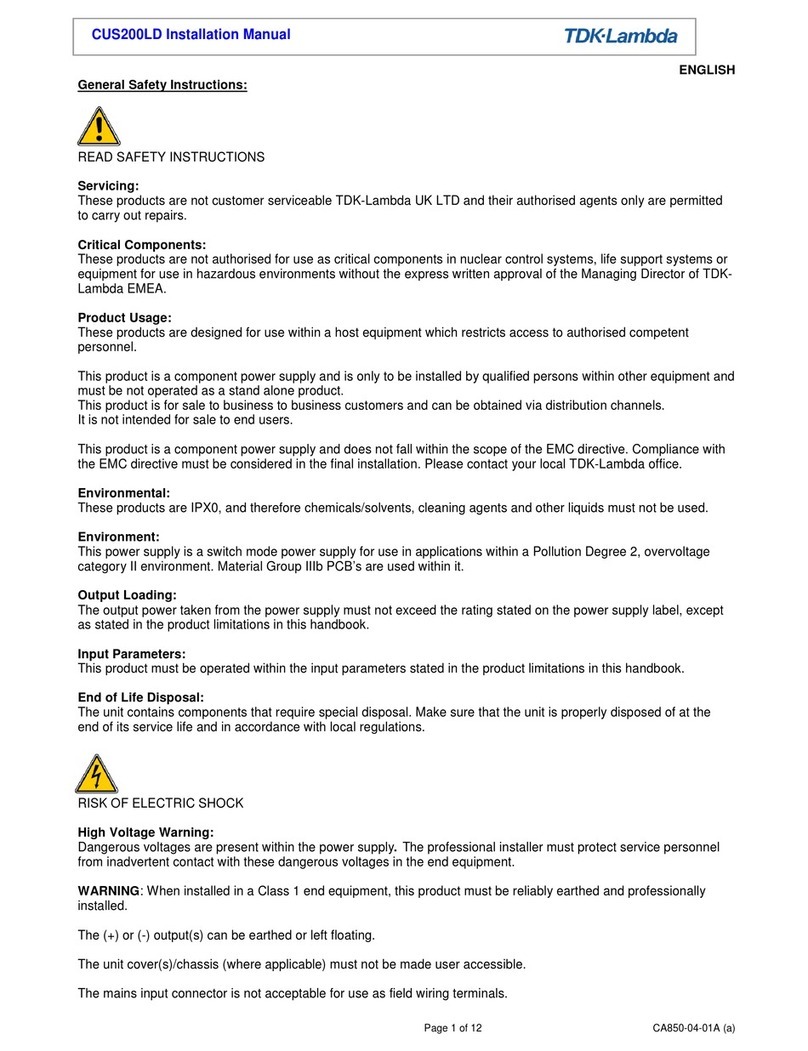 TDK-Lambda CUS200LD User manual