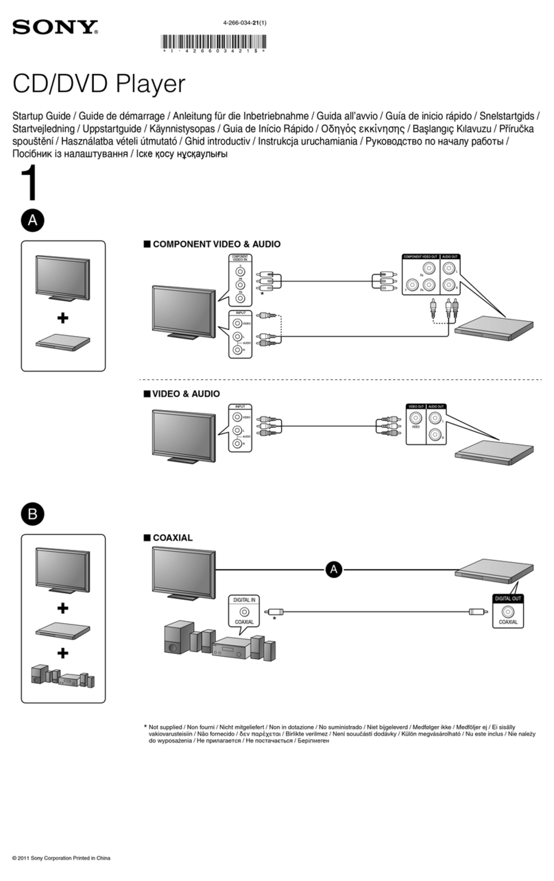 Sony DVP-SR450K Startup guide