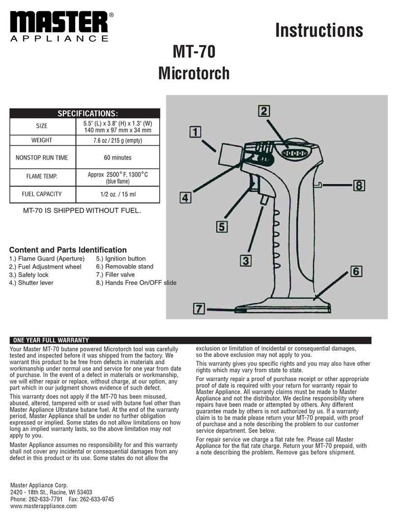 Master Appliance Microtorch MT-70 User manual