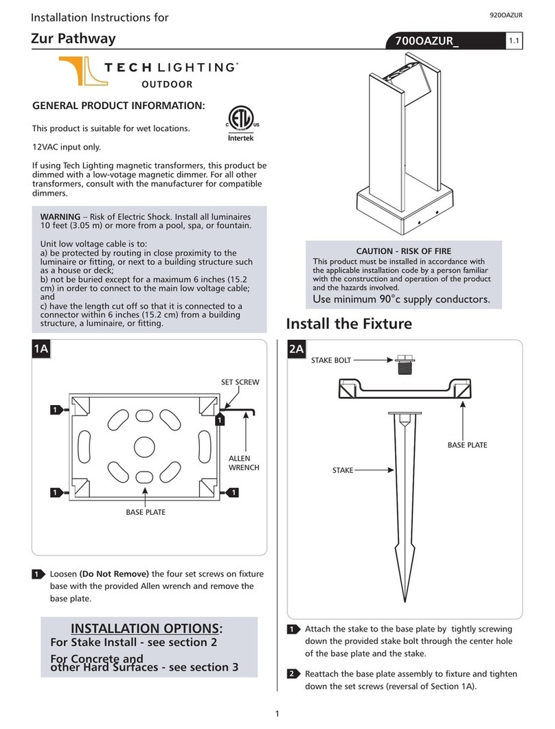 TECHLIGHTING Zur Pathway 700OAZUR Series installation instructions