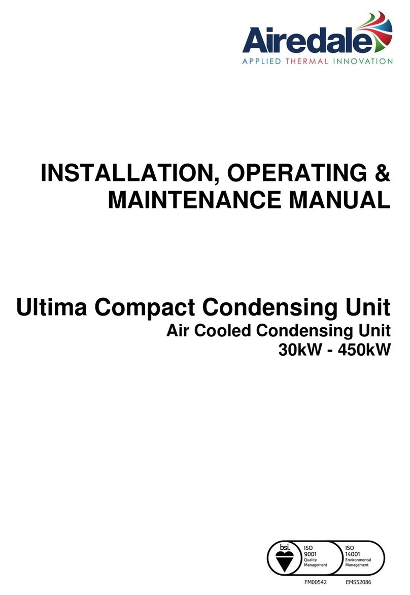 AIREDALE Ultima Compact UCCU30SQ-1/1 Installation operating & maintenance manual