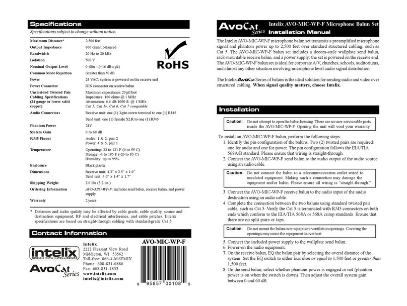 Intelix AvoCat Series installation manual