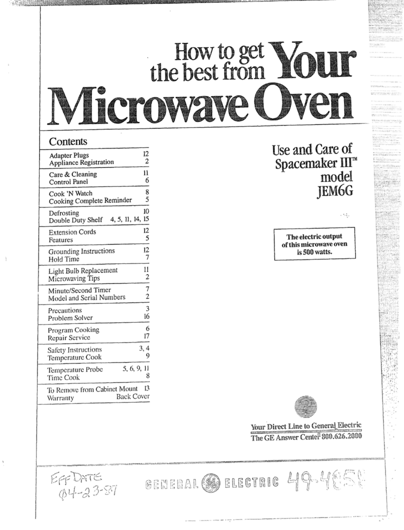 GE Spacemaker III JEM6G Installation instructions