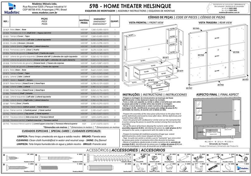 Madetec HELSINQUE 598 Assembly instructions