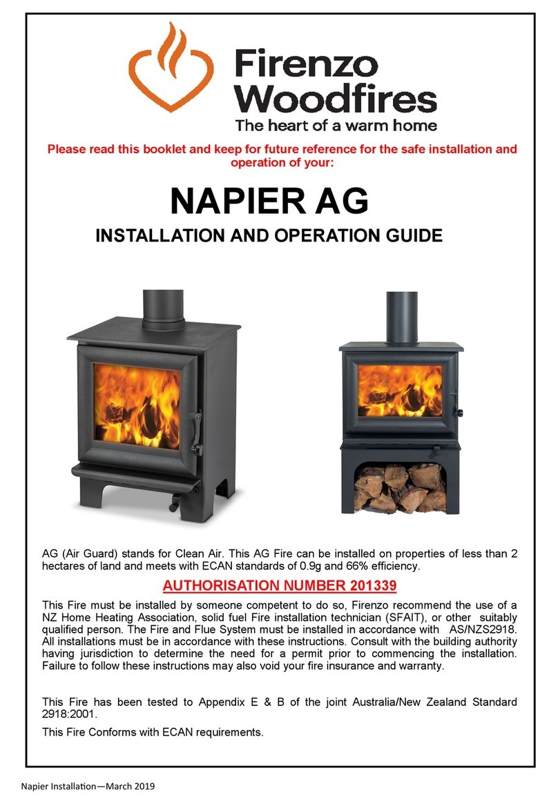 Firenzo Woodfires NAPIER AG Installation and operation guide Firenzo Woodfires NAPIER AG Installation and operation guide