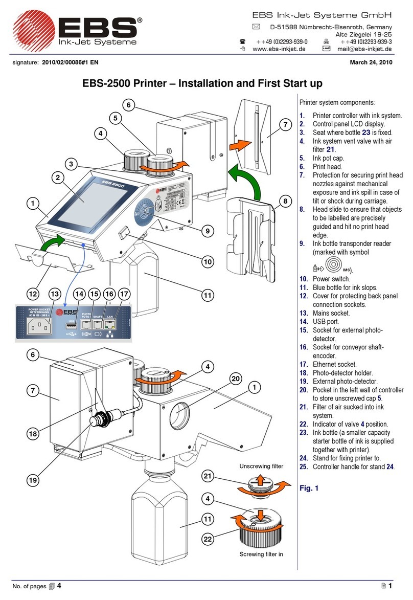 EBS 2500 Instruction sheet