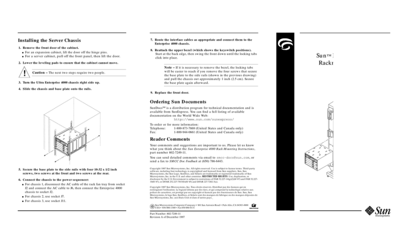 Sun Microsystems Enterprise 4000 Rack Mounting Guide