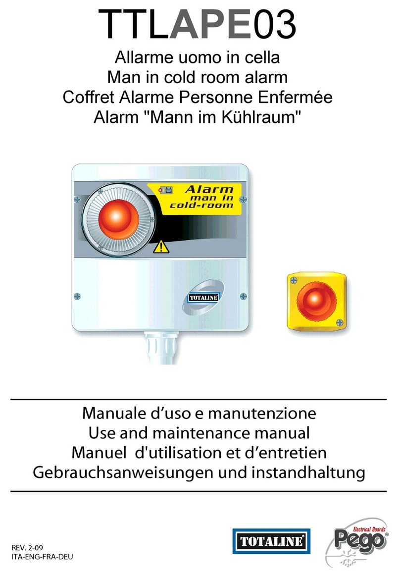 Pego TOTALINE Man in cold room alarm Use and maintenance manual