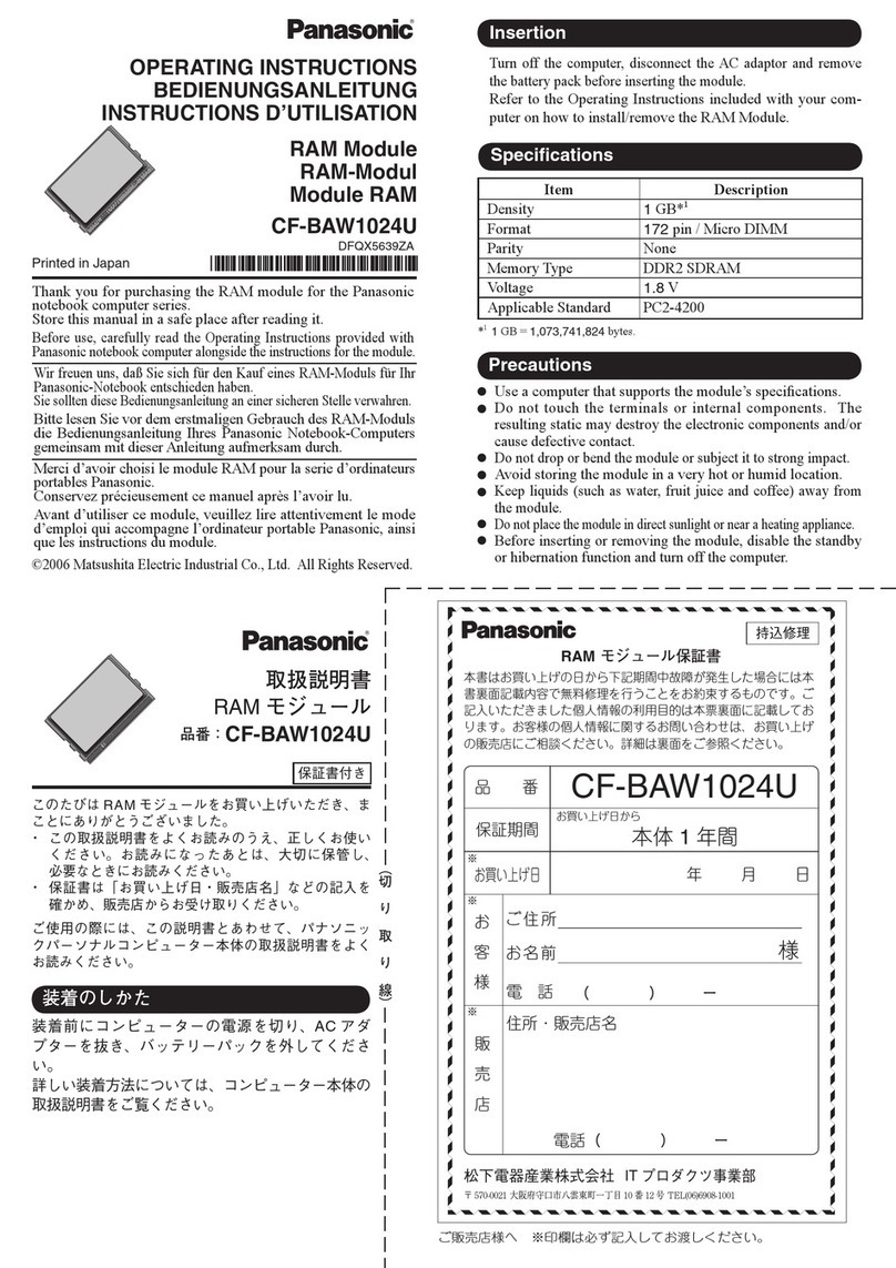 Panasonic CF-BAW1024U operating instructions