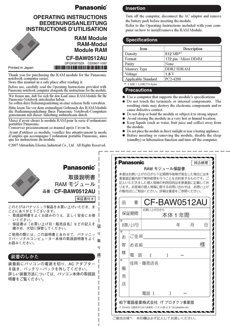 Panasonic CF-BAW0512AU User manual