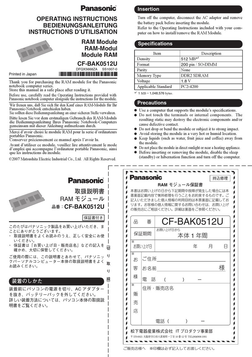 Panasonic CF-BAK0512U operating instructions