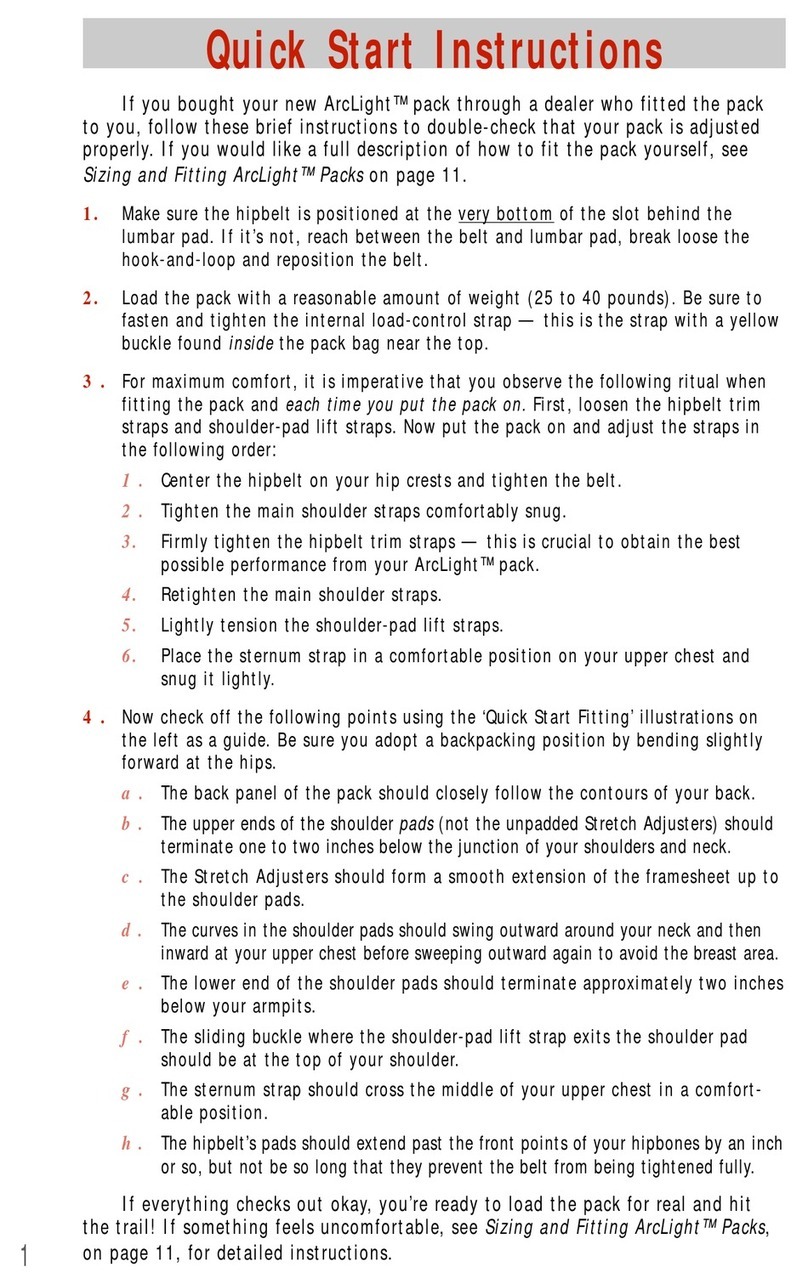 Dana Design ArcLight Quick start instructions