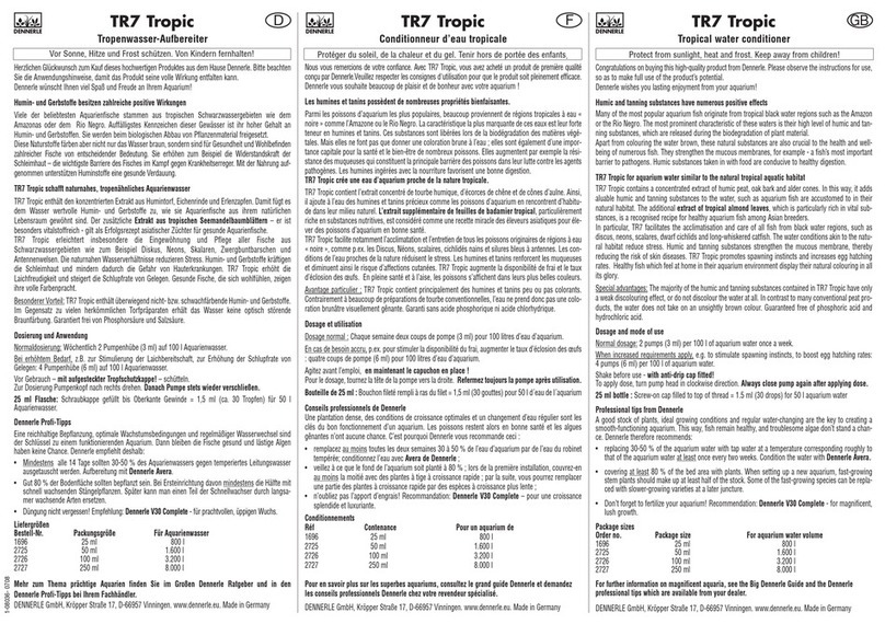 Dennerle TR7 Tropic quick start guide