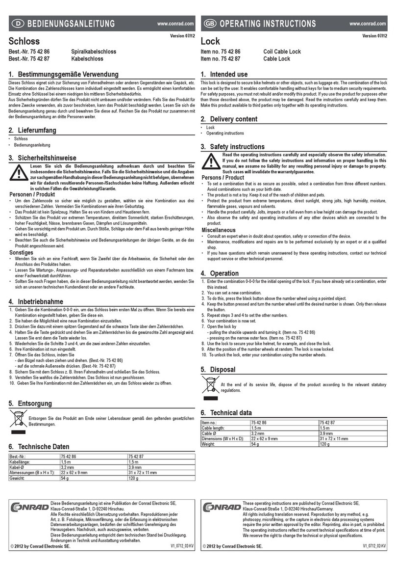 Conrad 75 42 86 operating instructions