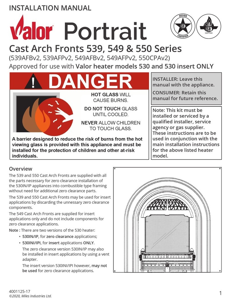 Valor Portrait Cast Arch Fronts 539 Series User manual