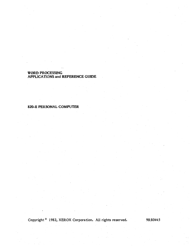 Xerox 820-II Word Processing Applications and Reference Guide