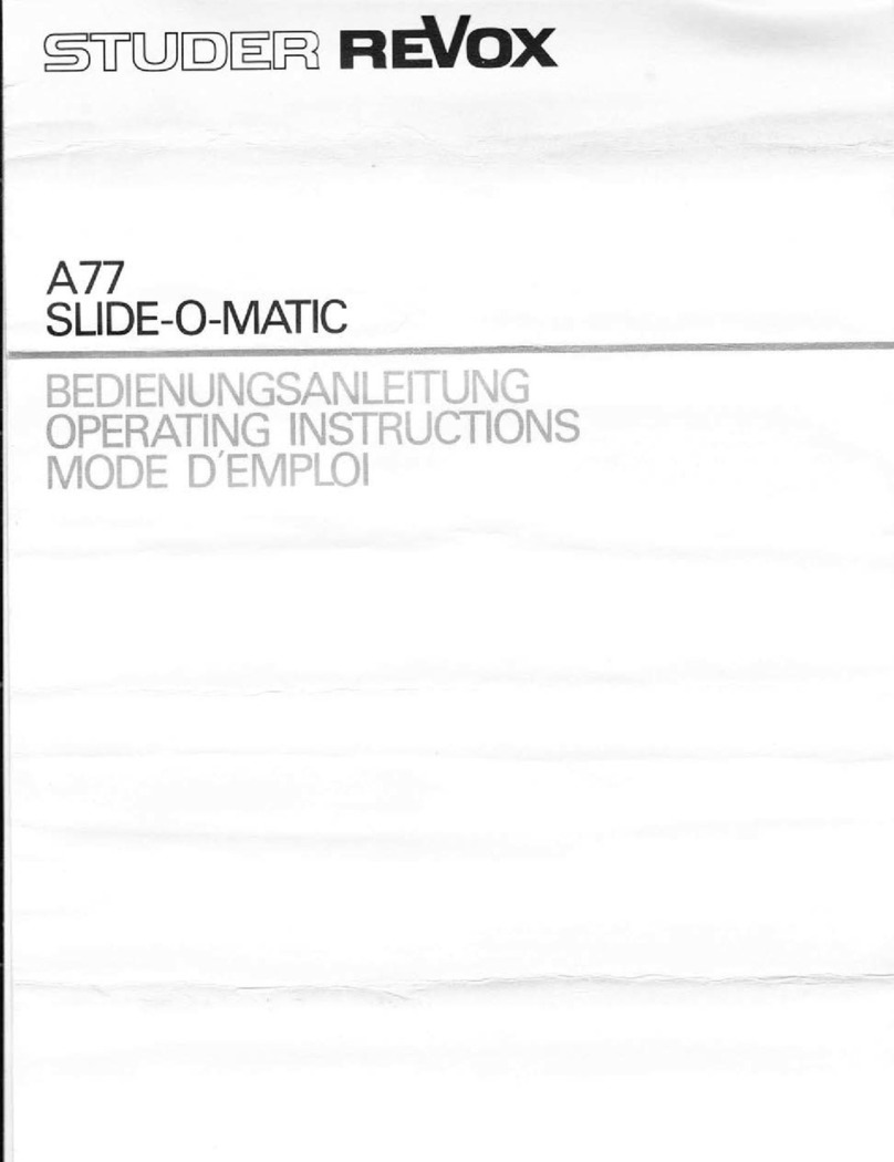 Studer REVOX SLIDE-O-MATIC operating instructions Studer REVOX SLIDE-O-MATIC operating instructions