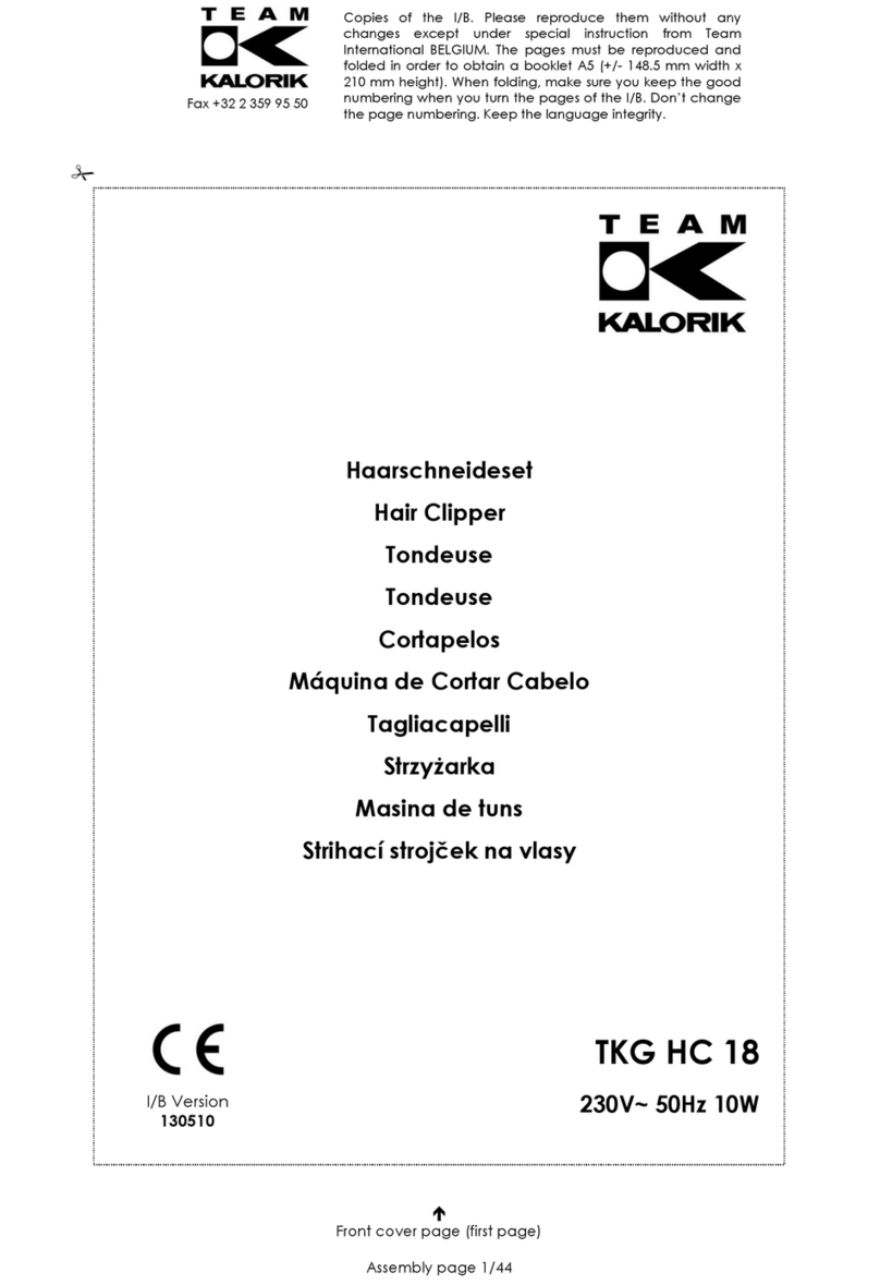 Team Kalorik TKG HC 18 manual