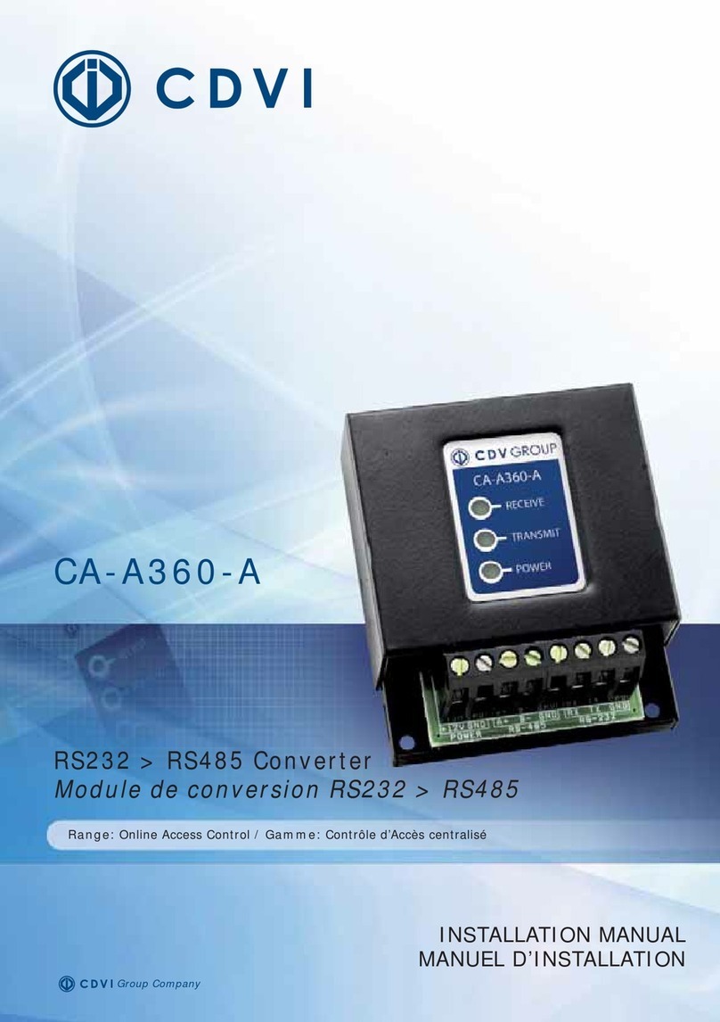 CDVI CA-A360-A installation manual