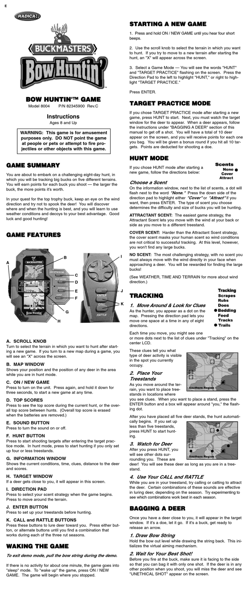 Radica Games Buckmasters BowHuntin' 8004 User manual