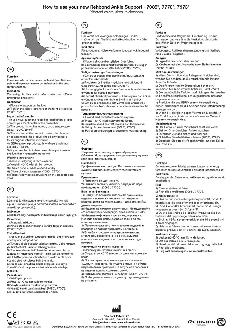Rehband 7085 Series Operating instructions