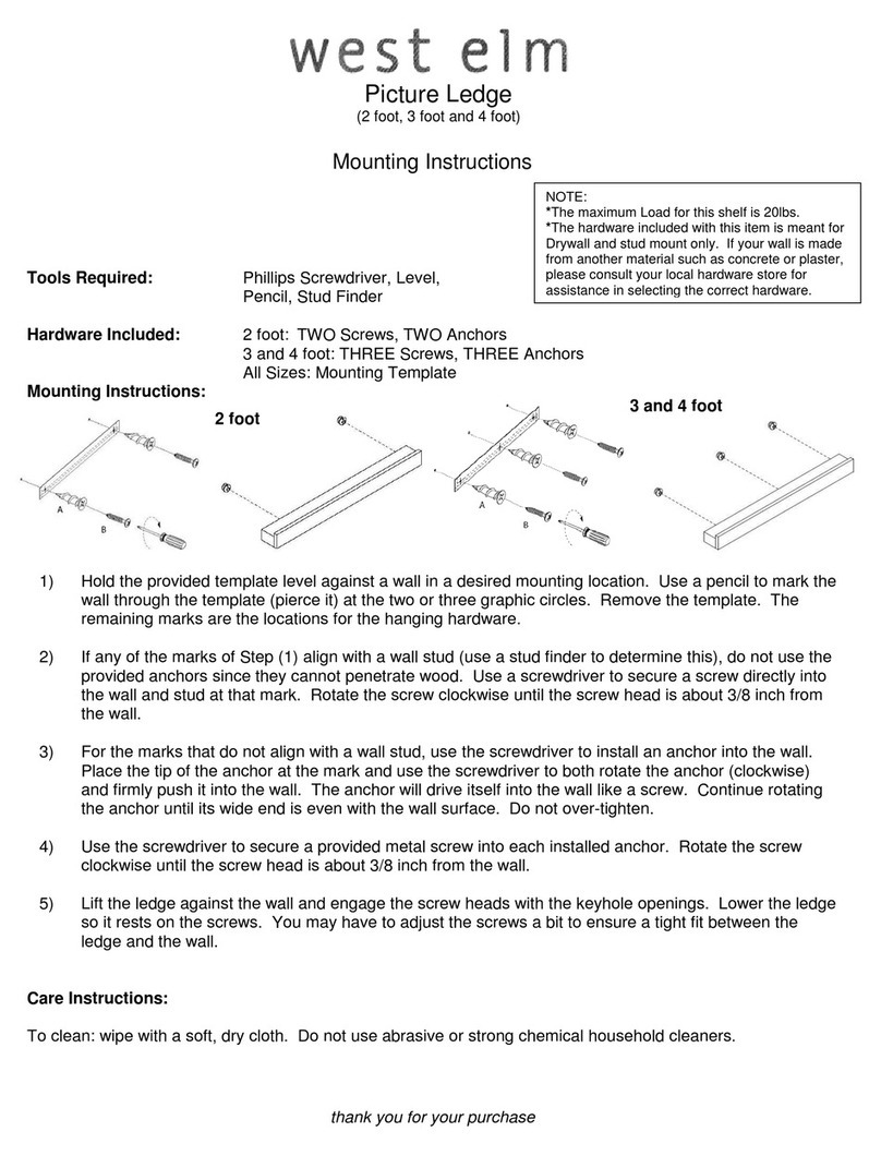 West Elm Picture Ledge User manual West Elm Picture Ledge User manual