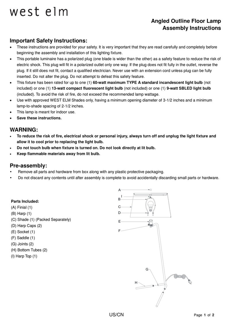 West Elm Angled Outline Floor Lamp User manual West Elm Angled Outline Floor Lamp User manual