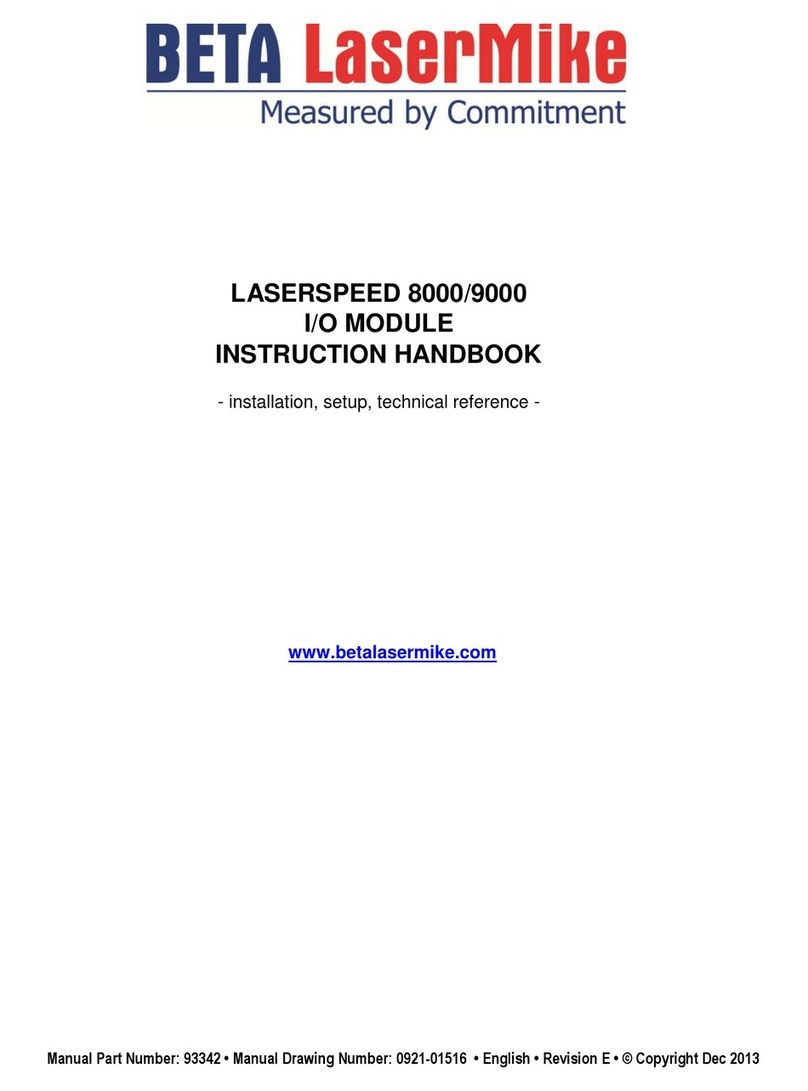 Beta LaserMike LASERSPEED 8000 Instruction handbook