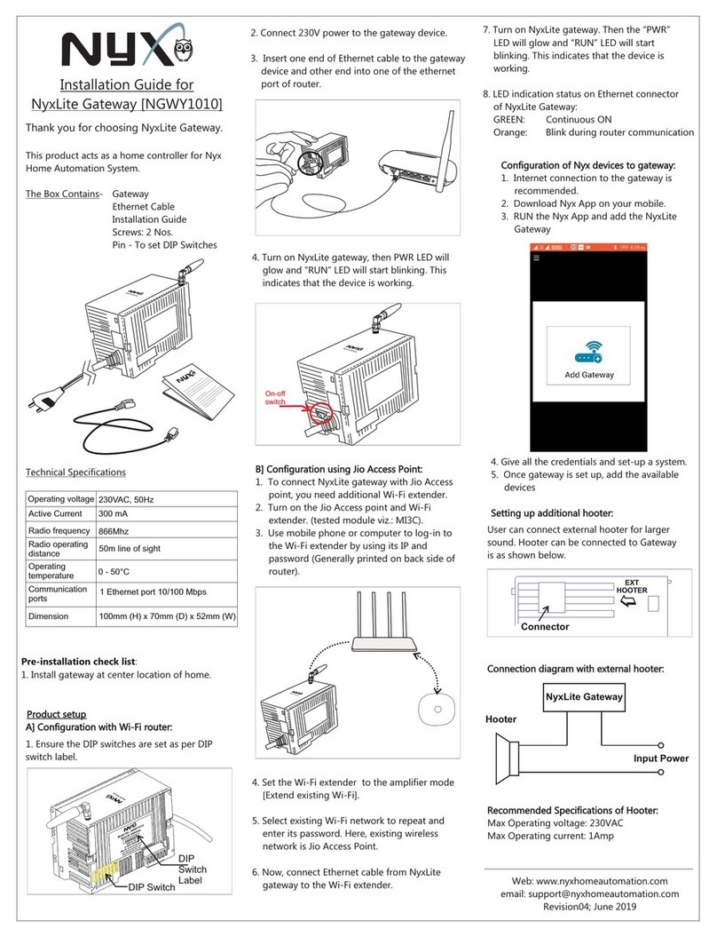 Nyx NyxLite NGWY1010 installation guide