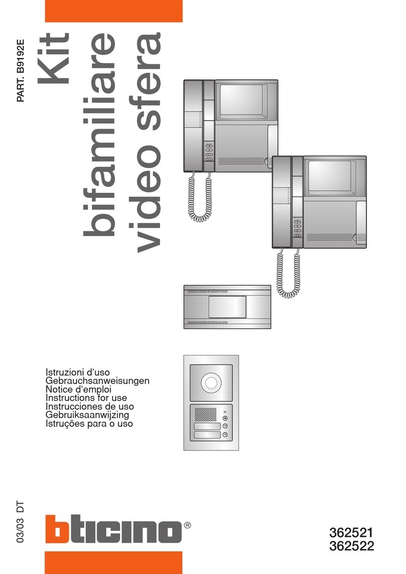 Bticino Sfera video kit User manual