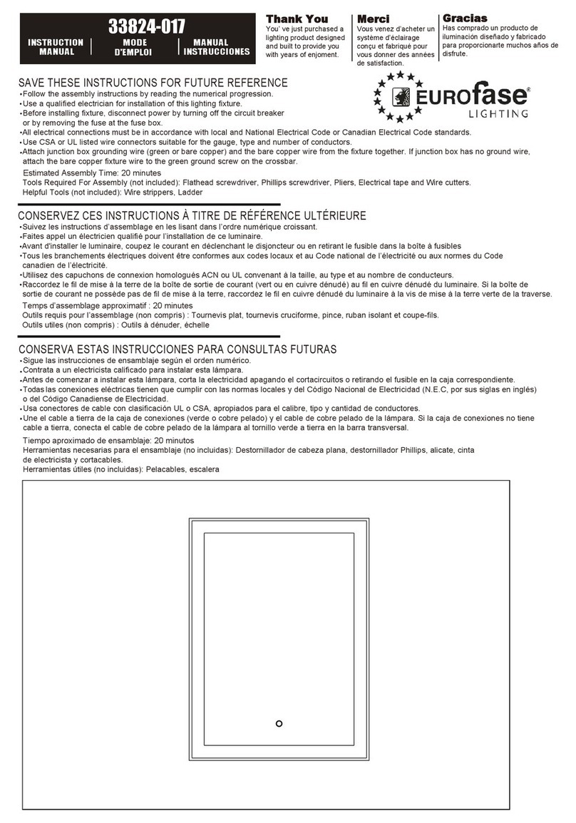 Eurofase Lighting 33824-017 instruction manual Eurofase Lighting 33824-017 instruction manual
