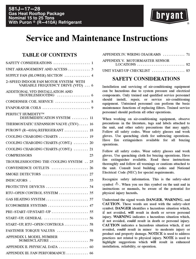 Bryant 581J-17-28 Installation and user guide