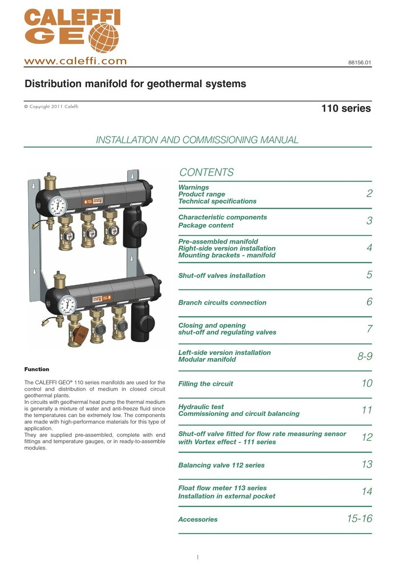CALEFFI GEO 110 Series Installation and commissioning manual