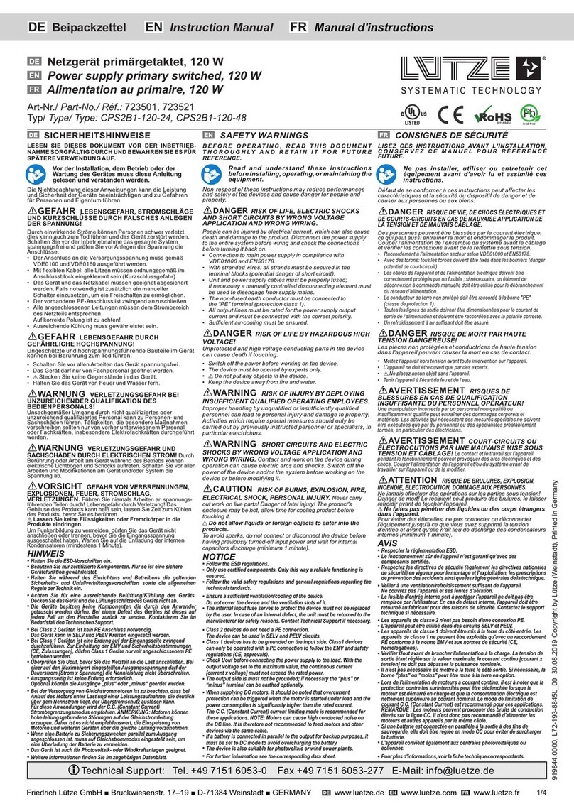 Lütze CPS2B1-120-24 instruction manual