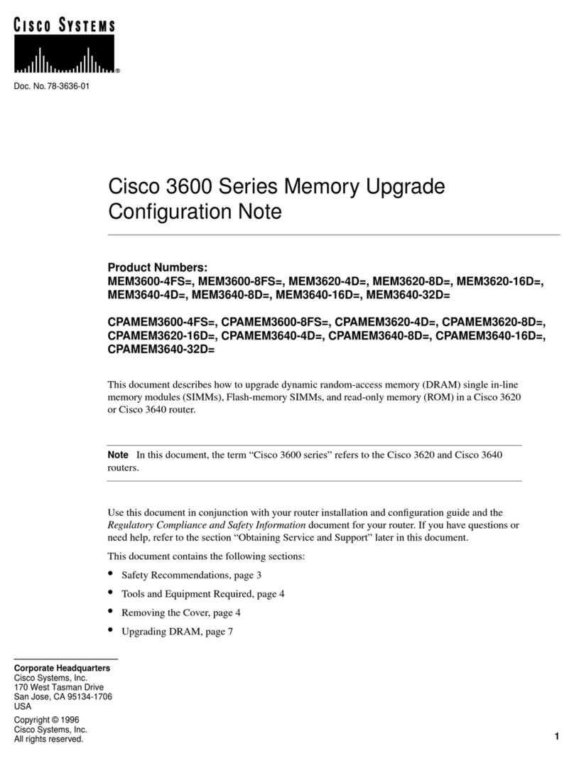 Cisco 3600 Series Quick start guide Cisco 3600 Series Quick start guide