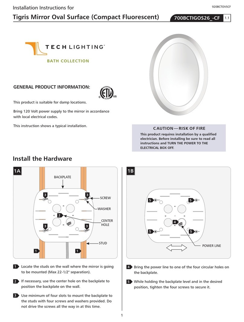 TECHLIGHTING Bath Tigris 700BCTIGOS26 CF Series installation instructions