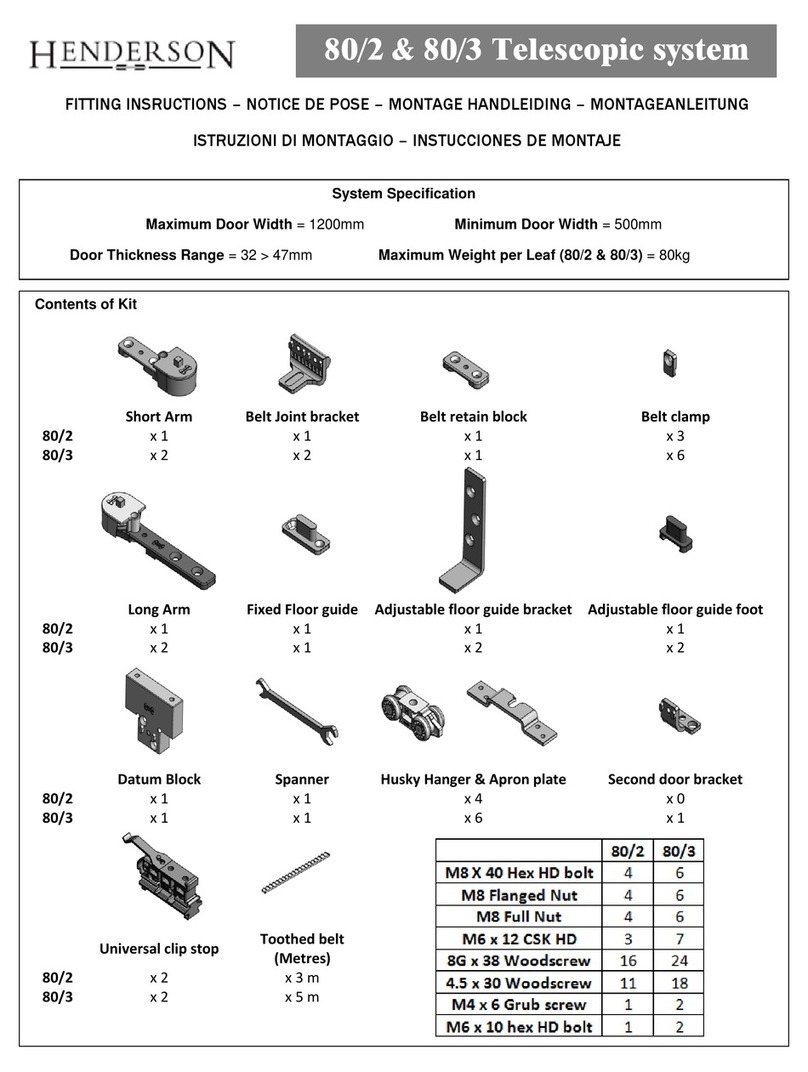 Henderson 80/2 Fitting instructions Henderson 80/2 Fitting instructions