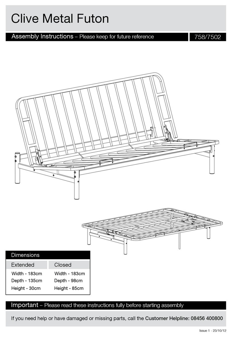 Argos Clive Metal Futon 758/7502 Assembly instructions