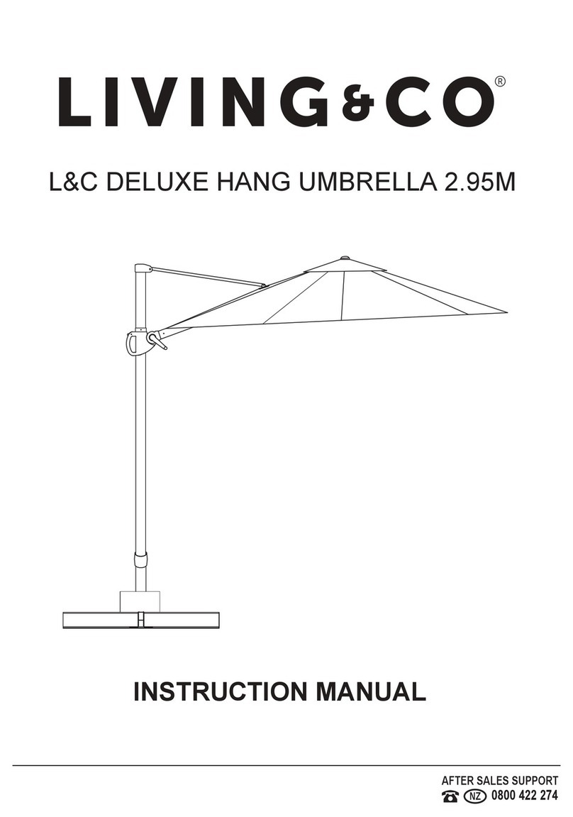 Living & Co L&C DELUXE HANG UMBRELLA 2.95M instruction manual