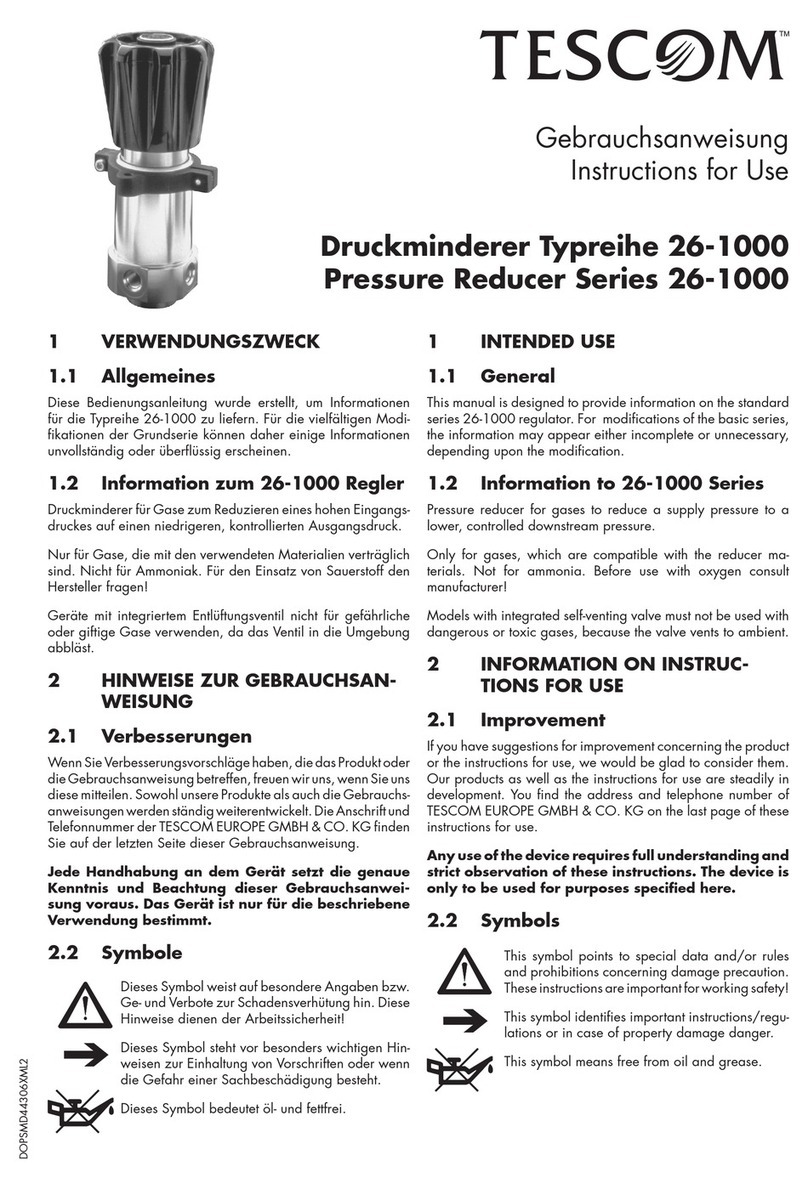 Emerson Tescom 26-1000 Series User manual