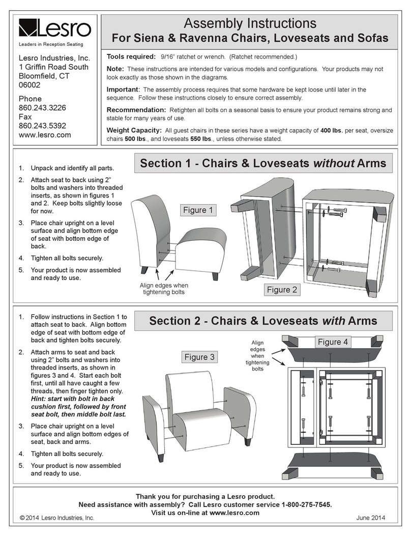 Lesro Siena Assembly instructions