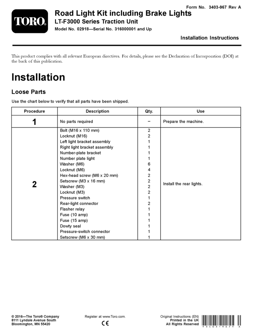 Toro LT-F3000 installation instructions