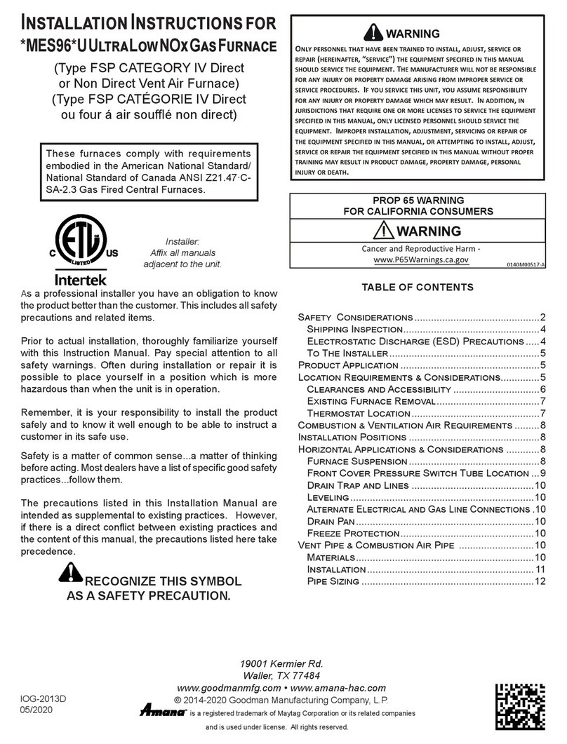 Amana MES96 U Series User manual